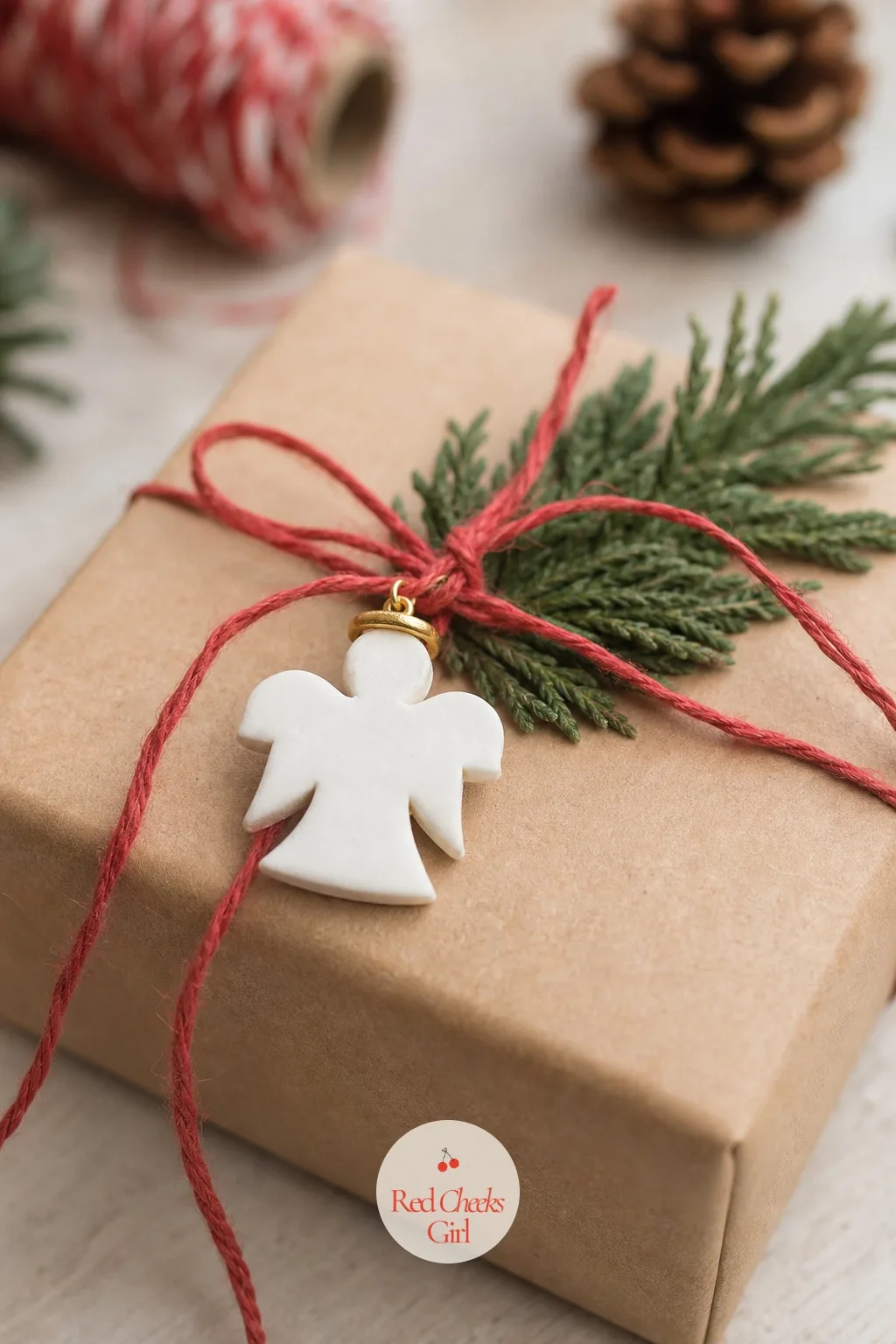 Polymer Clay Angel Charm — Small enough to clip onto a wrapped gift or thread onto a chain, this one earns its keep as a stocking stuffer for the person who