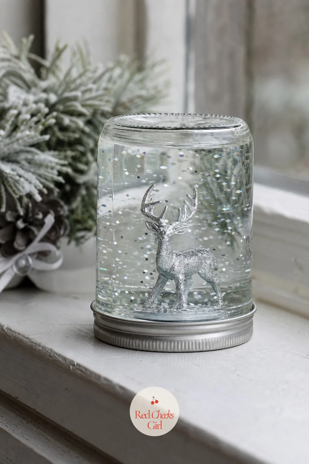 Mason Jar Snow Globes — A real snow globe from the shop is glass, heavy and one wrong grip from a soaked carpet. Christmas arts and crafts for kids