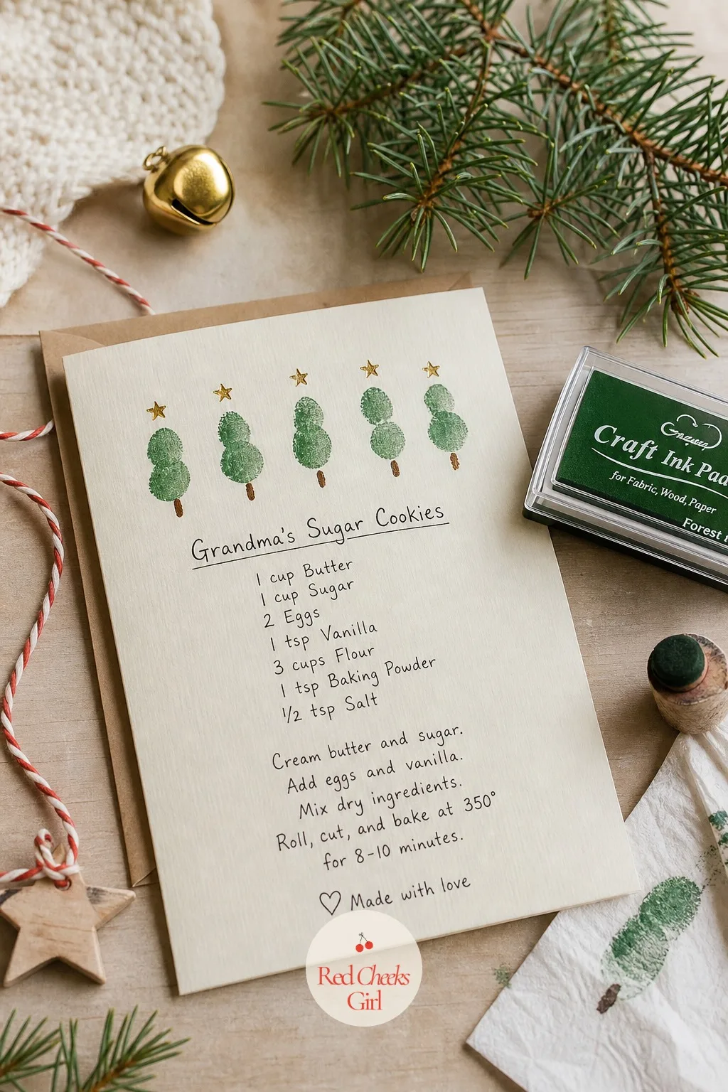Thumbprint Recipe Keepsake Card — Grandparents already have enough mugs that say World's Best. Christmas arts and crafts for kids