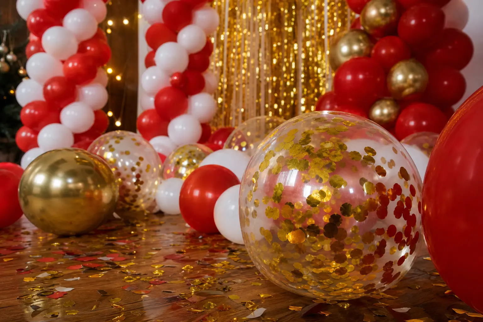 Christmas Balloon Decorations: 18 Festive Party Ideas With Candy Cane Twists and Gold Confetti