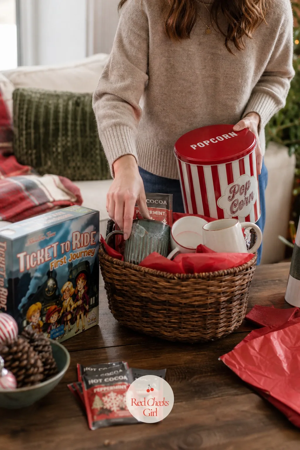 Family Game Night Basket — This is for the family that actually sits down together, or the one you are trying to talk back into it after a few years of