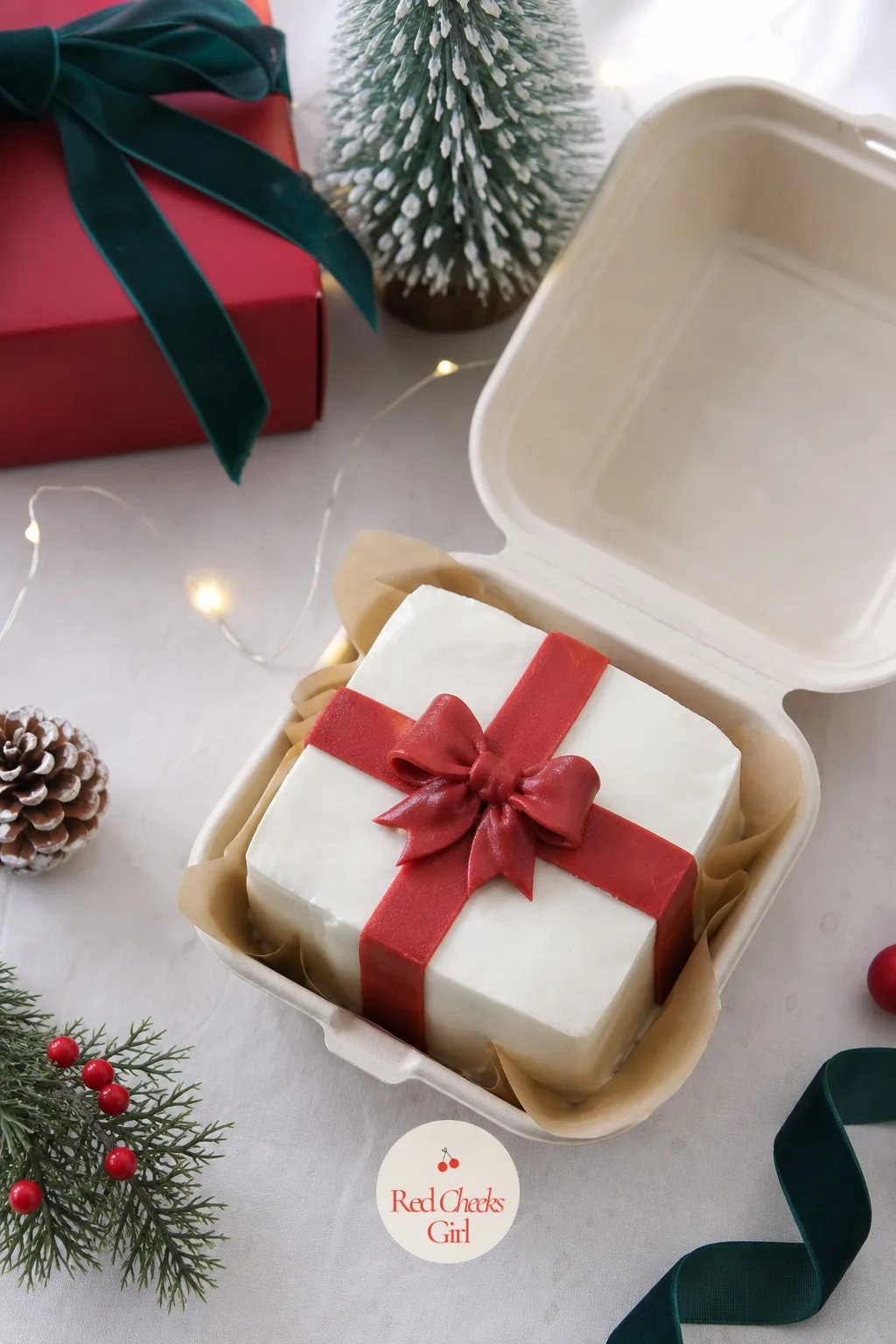 Gift Box Bento — A present inside a present, which is exactly the joke this cake is making. Christmas bento cake