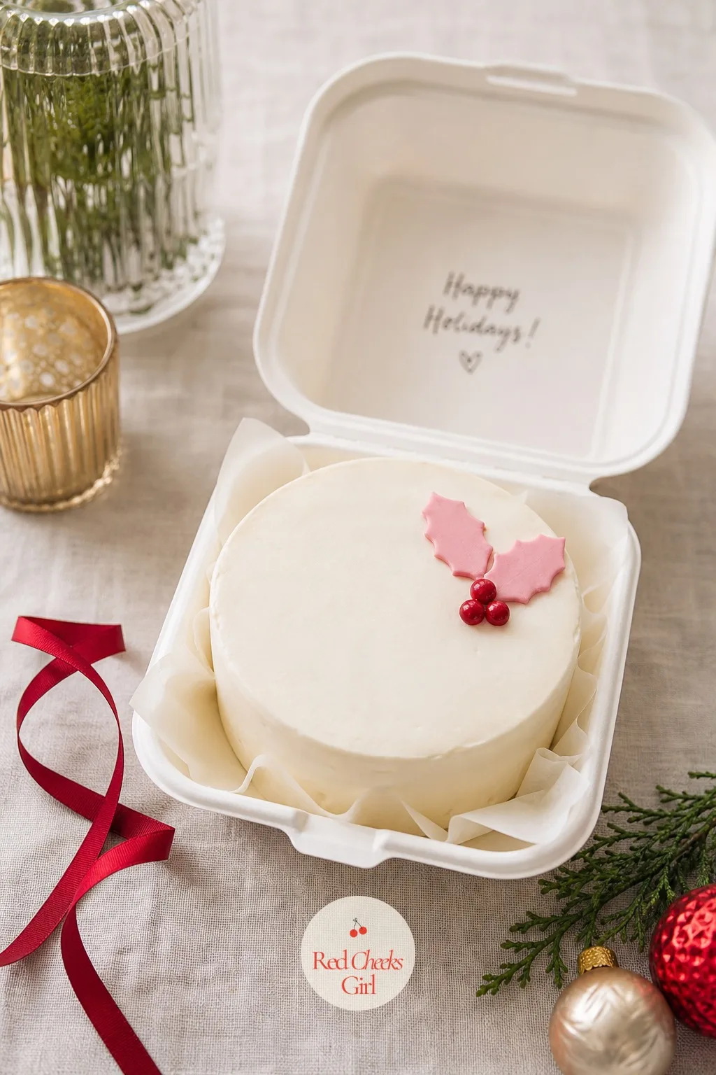 Mistletoe Bento — Small and a little flirty, this one suits the friend who will laugh first and photograph it second. Christmas bento cake