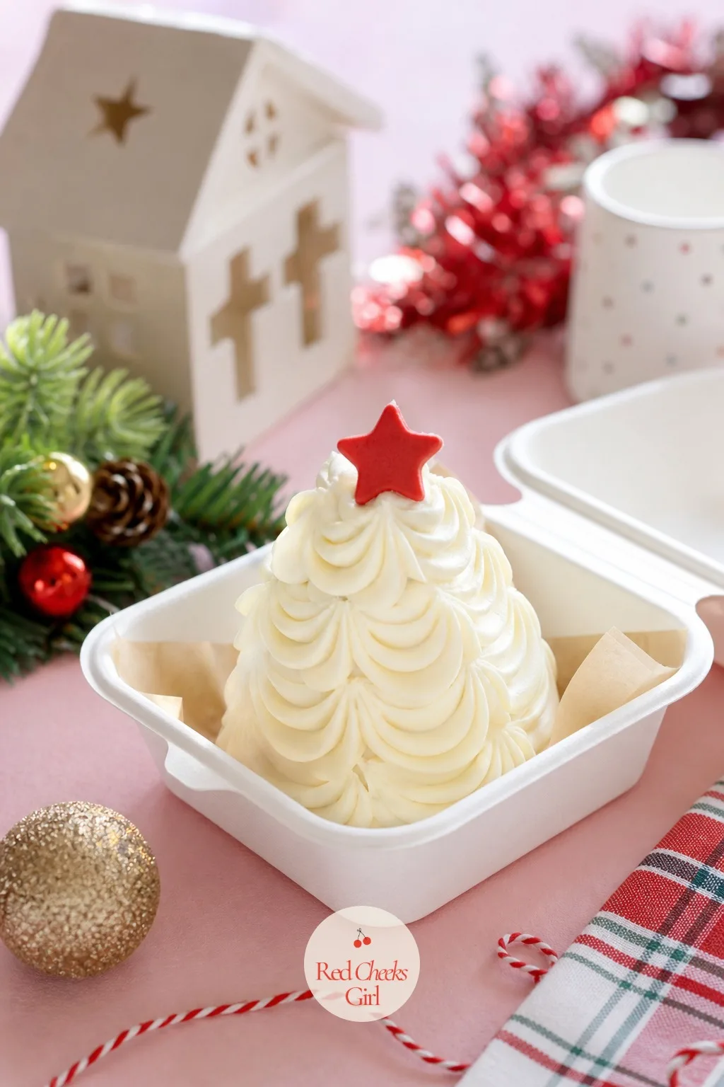 Tiny Christmas Tree Bento — She will not want to carve a cone out of cake, and she does not have to. Christmas bento cake