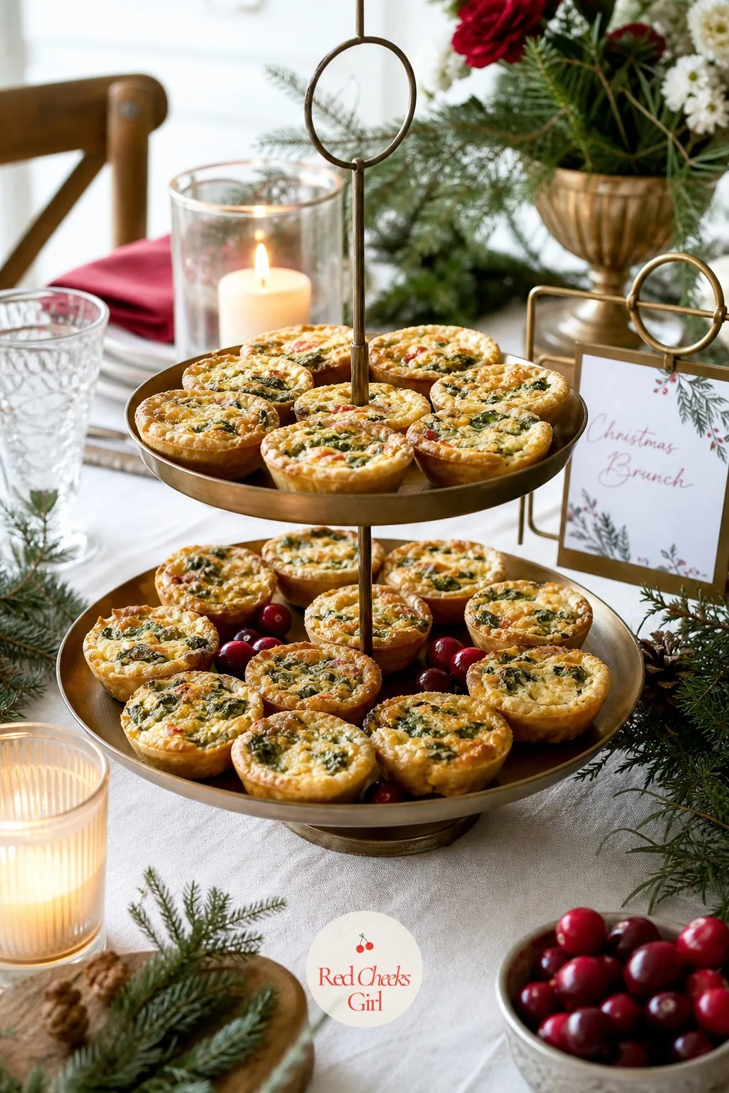 Mini Quiches in a Muffin Tin — A full-size quiche needs a knife and a plate balanced on a knee. Christmas brunch ideas