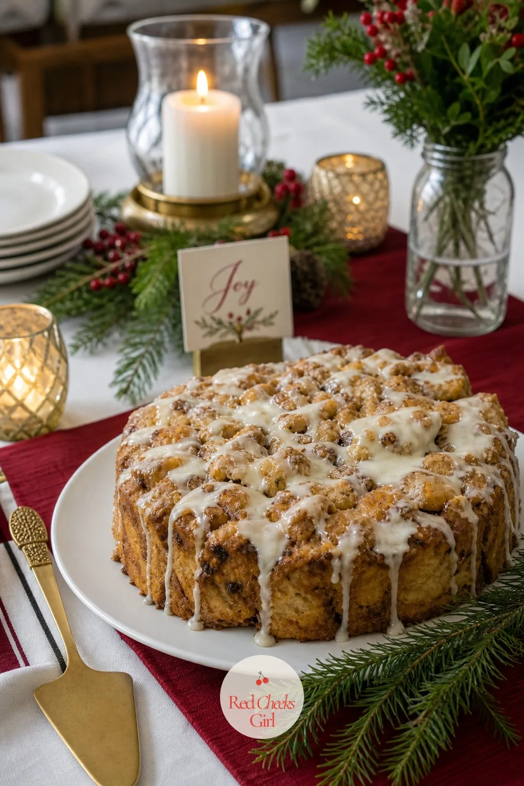 Overnight Cinnamon Roll Casserole on a Platter — Cinnamon rolls from scratch sound lovely until she is standing at the counter at six in the morning in her