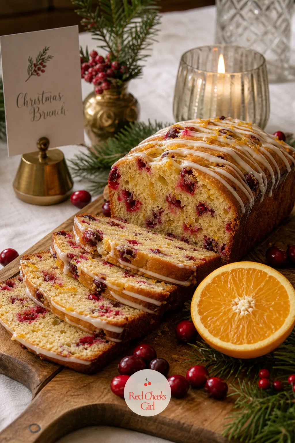 A Sliced Cranberry Orange Loaf on a Board — Not everything sweet needs frosting. Christmas brunch ideas