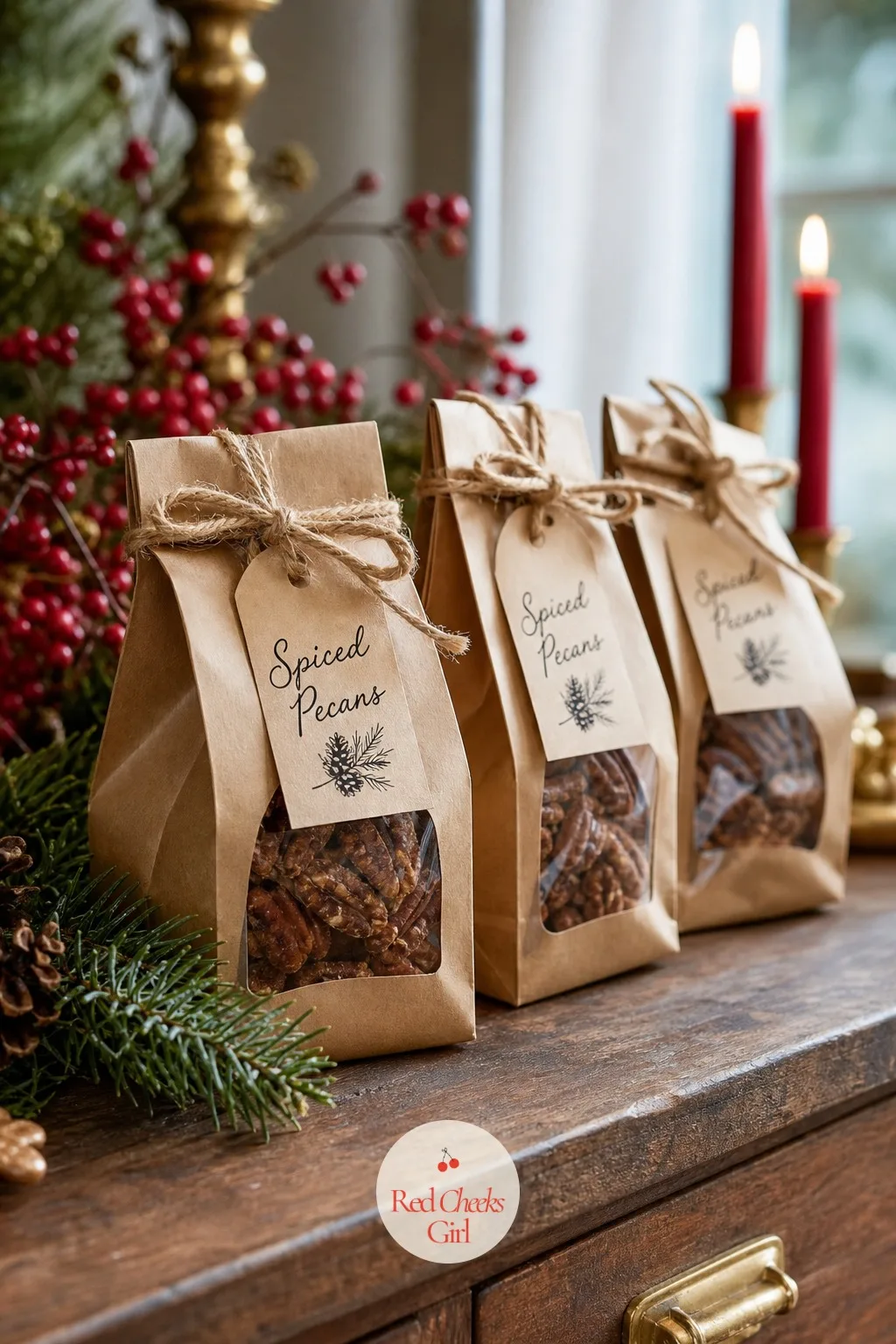 Take-Home Bags of Spiced Pecans Tied With Twine — Guests leaving with something small in hand turns a brunch into an occasion, without costing much at all.