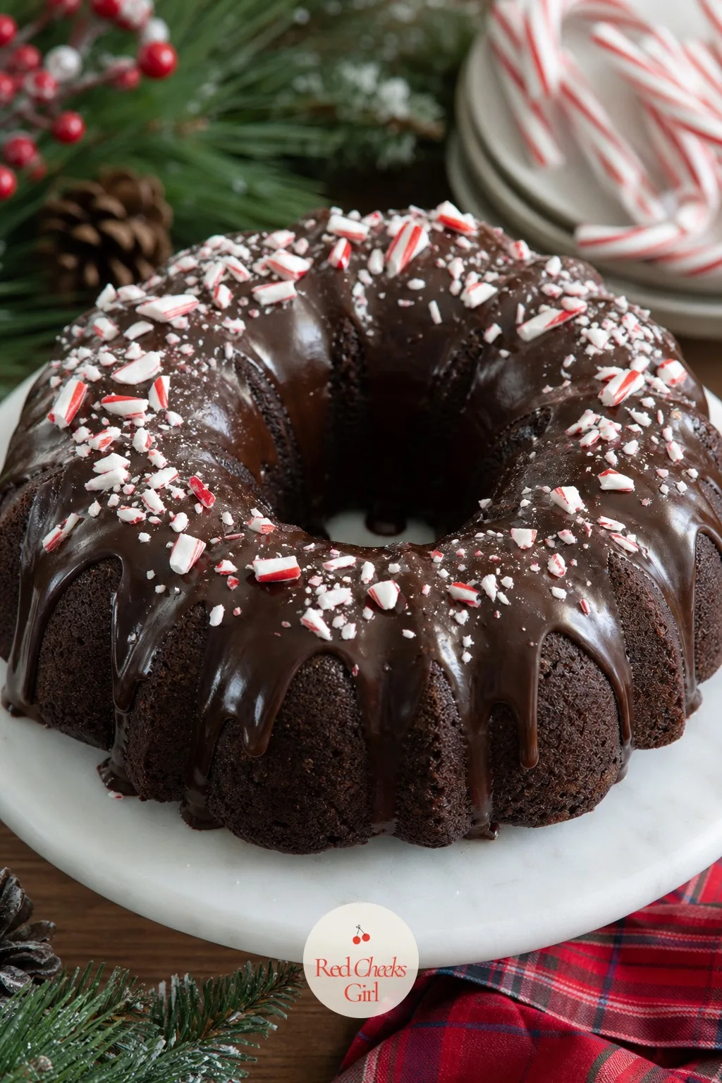Chocolate Peppermint Bundt — This is the cake that gets requested by name the following December, so write the recipe down somewhere you will find it again.