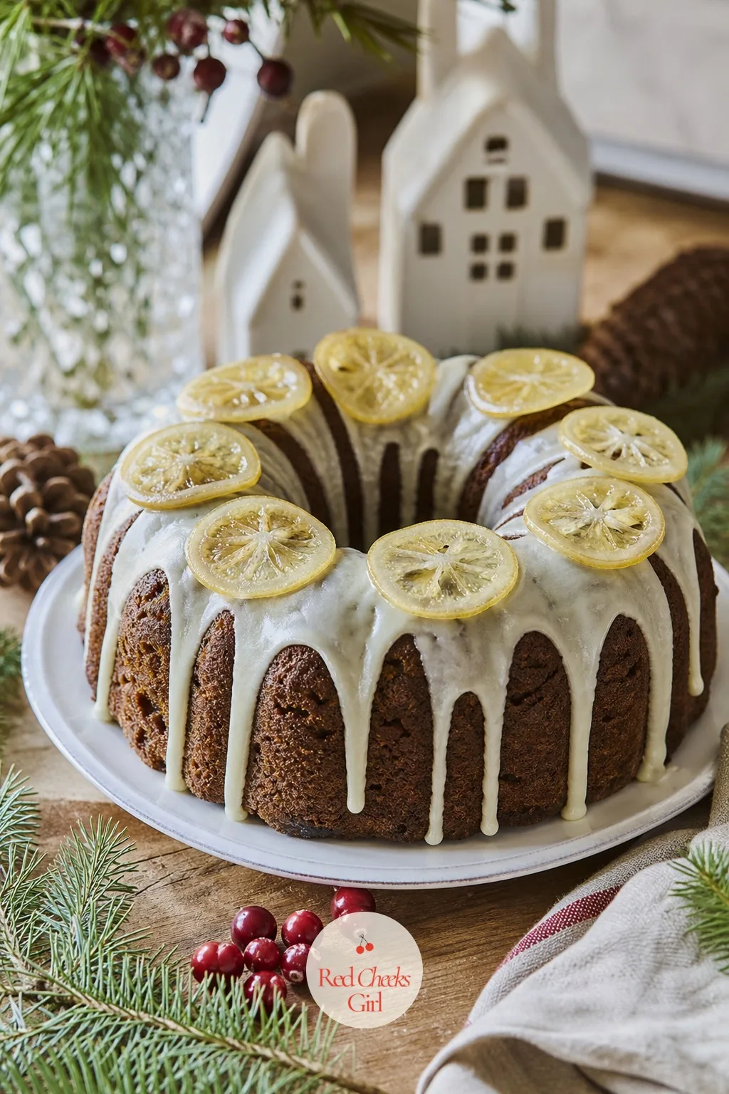 Gingerbread Bundt with Lemon Glaze — Gingerbread on its own can read a little one-note after the third cookie of the week. Christmas bundt cake