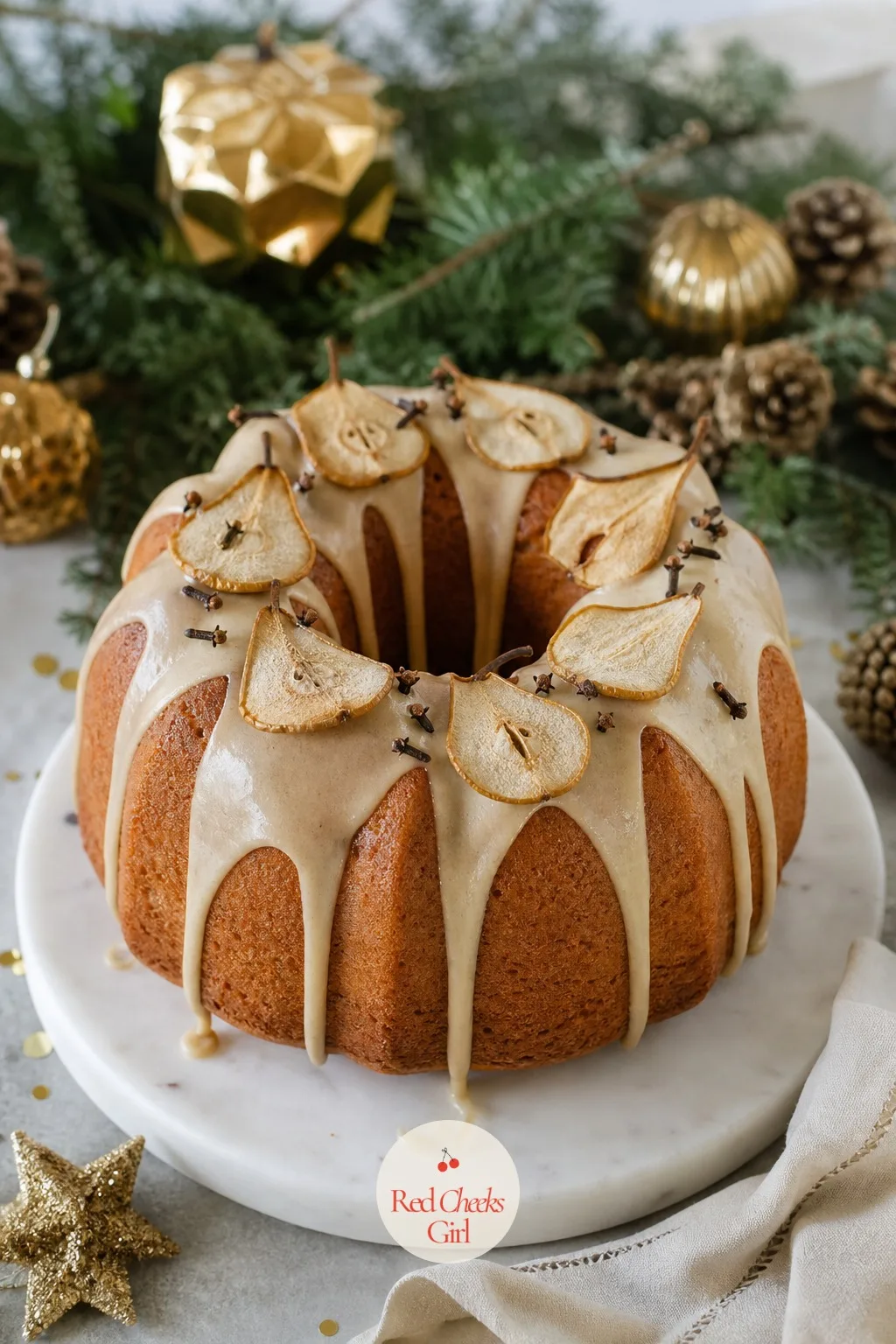 Spiced Pear Bundt — Pears get overlooked at Christmas in favour of apples and cranberries, which is a shame given how well they take to cinnamon and clove.