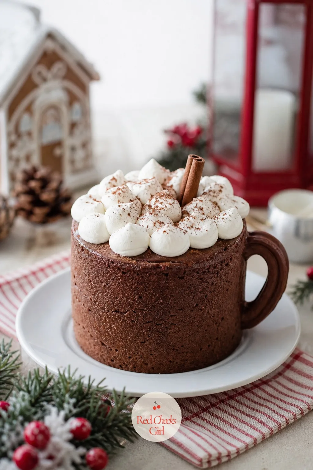 Hot Cocoa Mug Cake — She wants something that smells like the holiday before anyone even cuts into it, and a mug shaped cake gets there before the first bite.