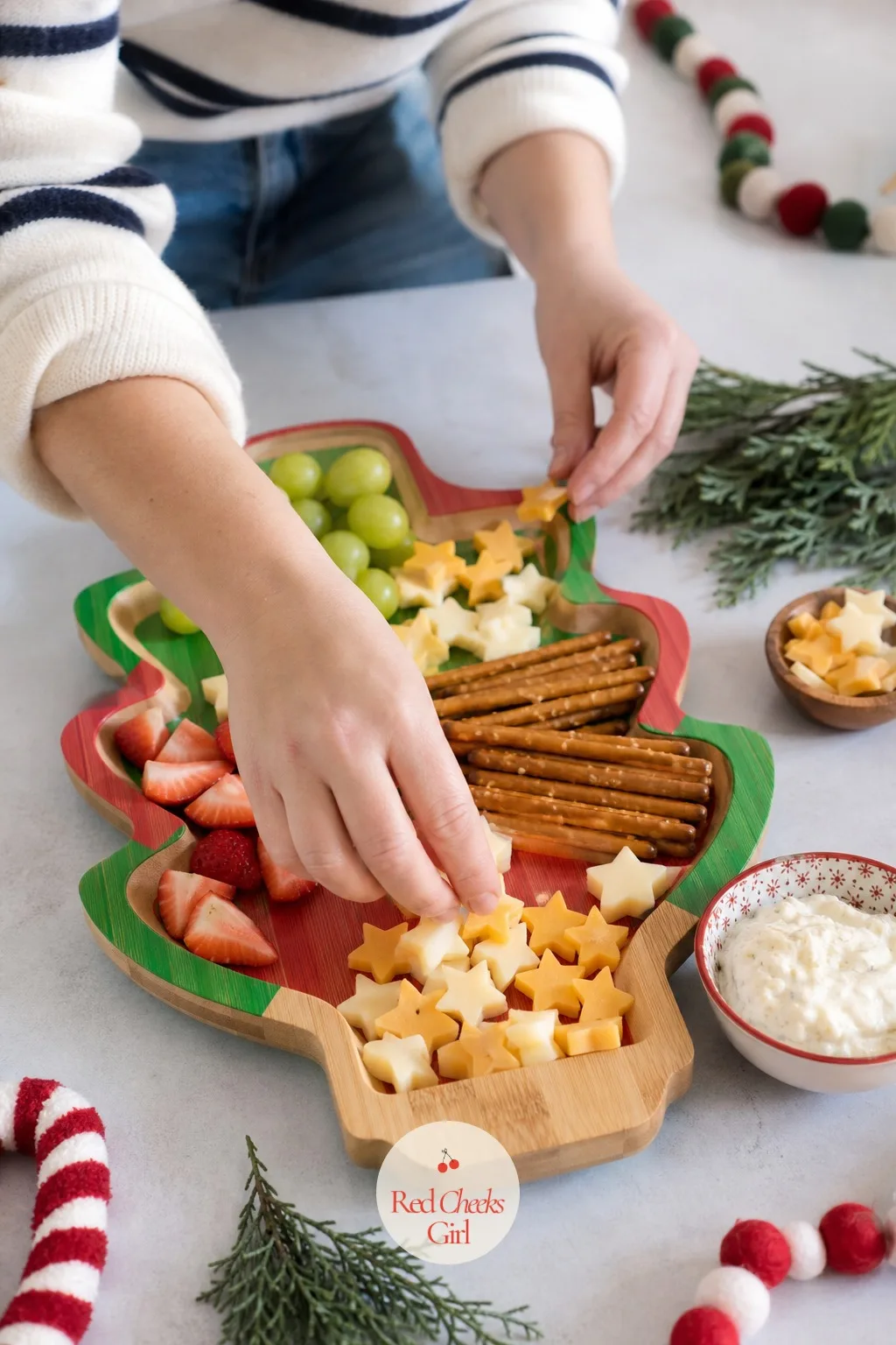 Kids Snack Board — Adults get the olives and the stinky cheese. Christmas charcuterie board