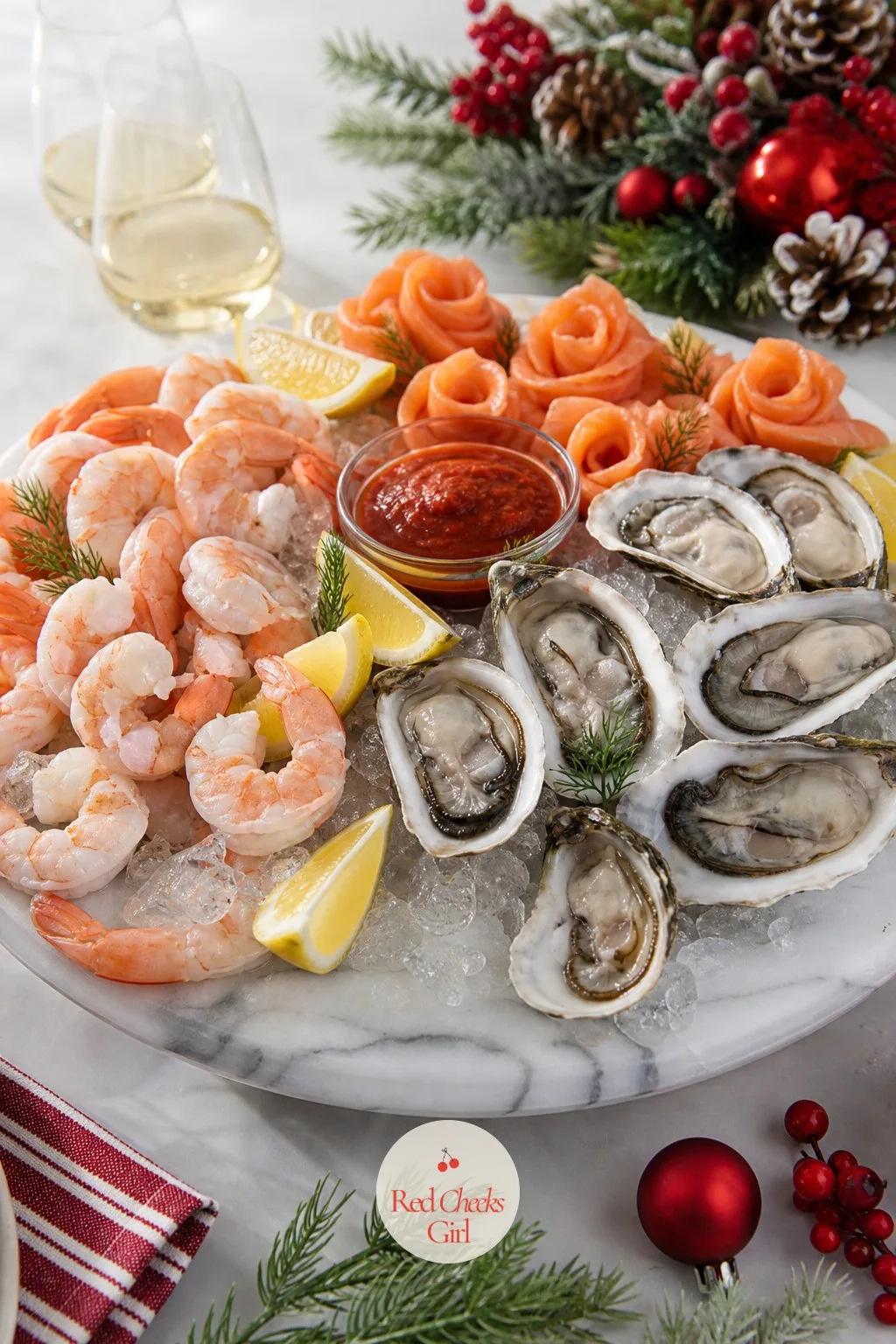 Seafood Board — For the table that treats Christmas as an excuse to finally buy the good shrimp. Christmas charcuterie board