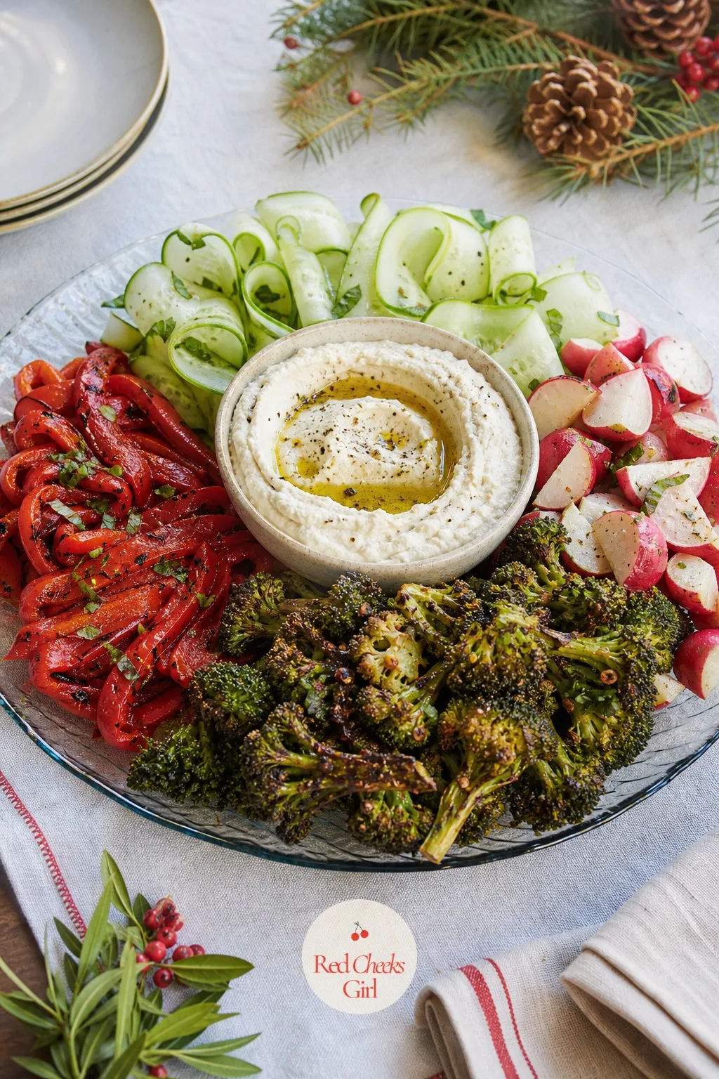 Vegetarian Veggie Board — Someone at the table always skips the meat, and a plain vegetable tray in the corner feels like an afterthought. Christmas