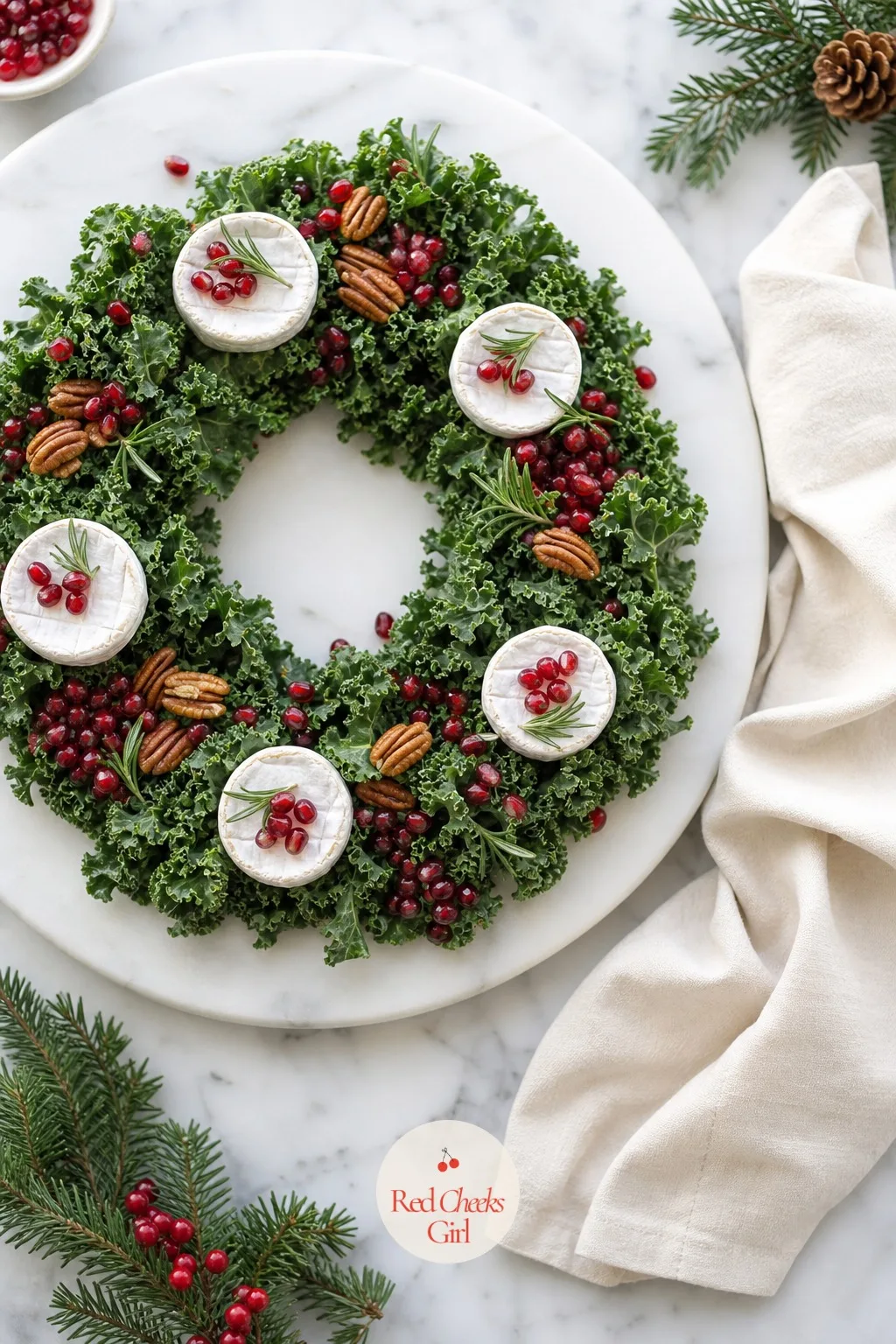 Wreath Board — A ring of food looks harder than a triangle, but it is actually more forgiving: there is no point that has to be perfect, just a circle that