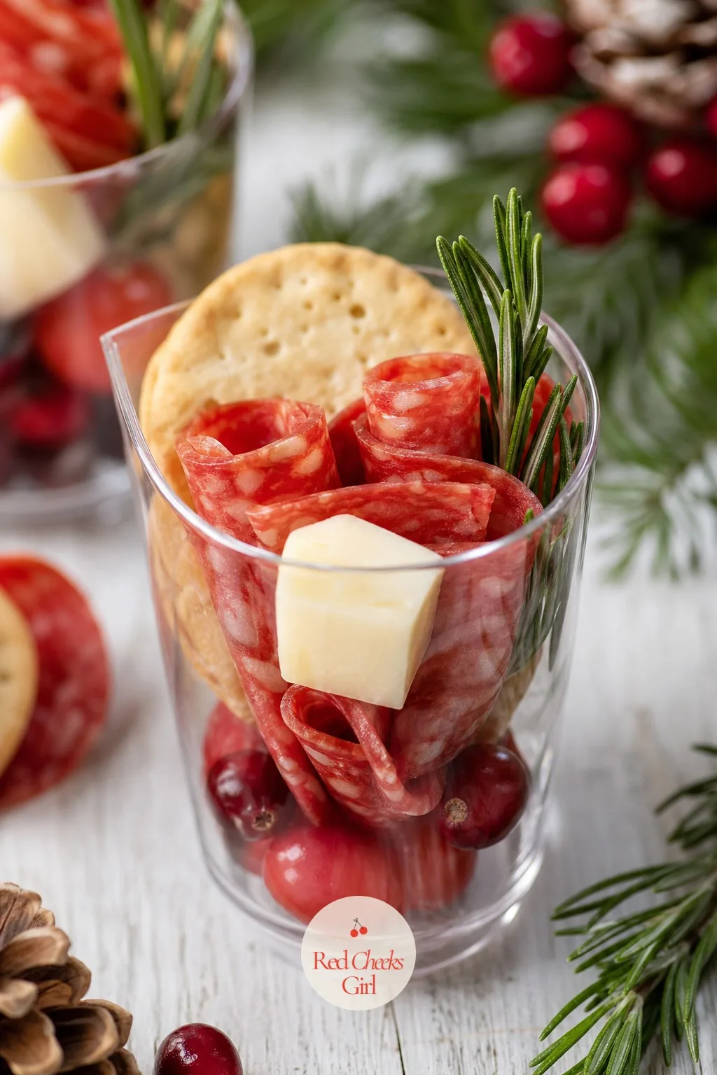 Classic Salami and Cheese Cup — This is the cup people reach for first, the one that needs no persuading. Christmas charcuterie cups