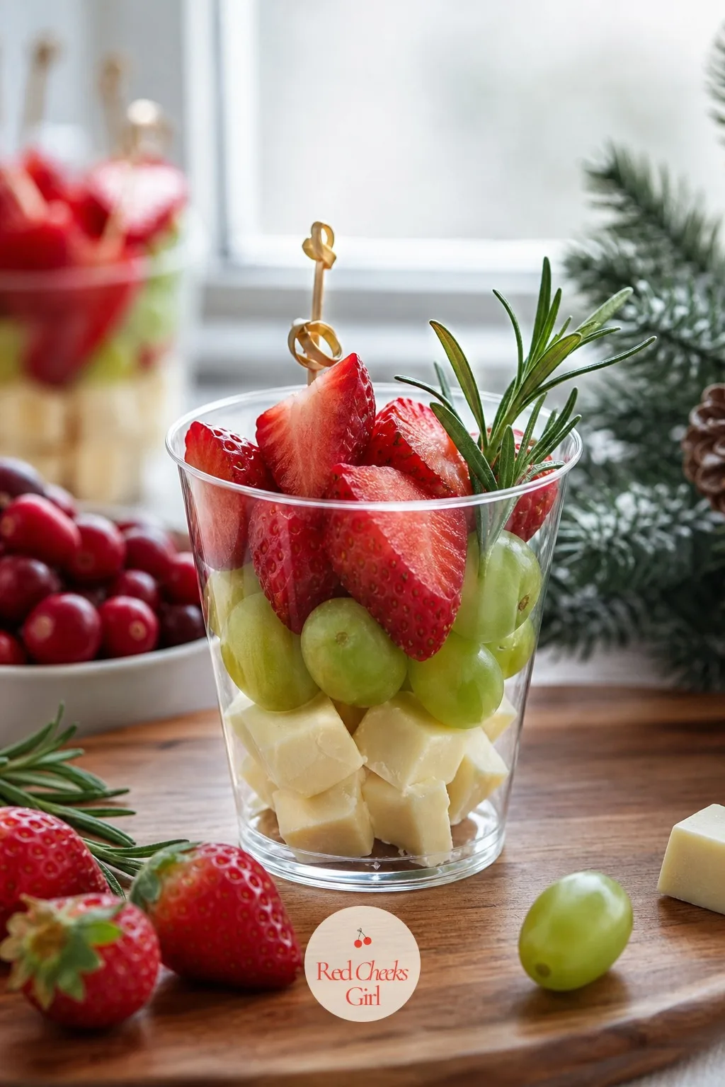 Fruit and Chocolate Cup — This is the dessert hiding on the savoury table, the one that lets you skip a separate sweets section entirely. Christmas charcuterie