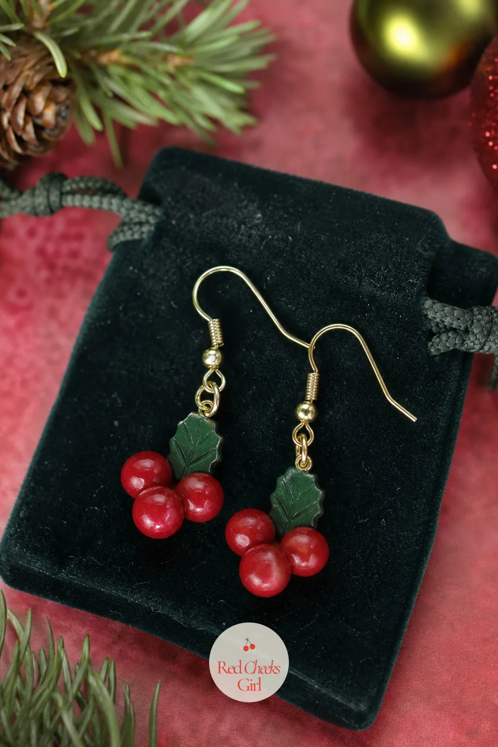 Holly Berry Drop Earrings — Most holiday earrings look like costume jewellery by the second week of January. Christmas clay crafts
