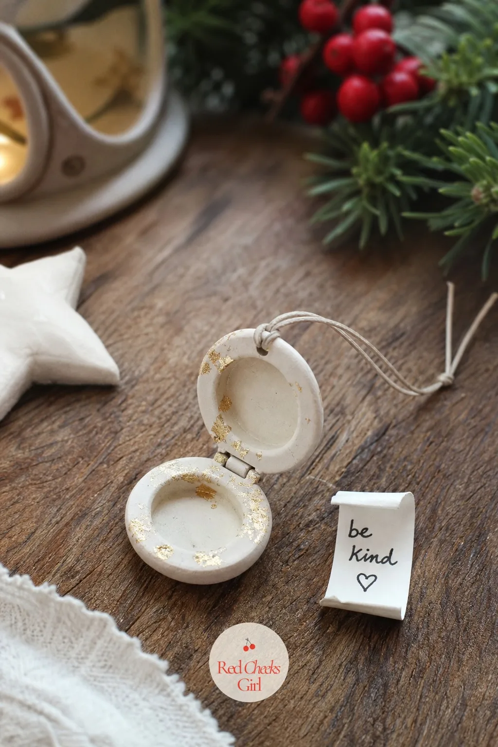 Mini Wish Lockets — Loud gifts get opened and forgotten by New Year. Christmas clay crafts
