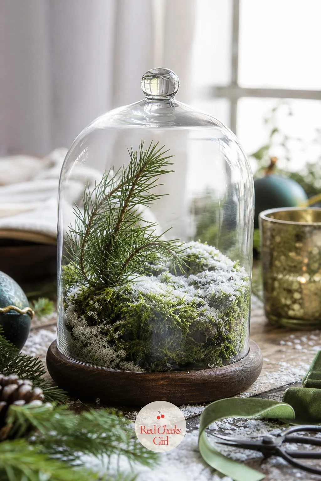 Glass Cloche Winter Diorama — If snow globes always looked a little cheap to you, this is the grown up version, no plastic base, no glitter settling into a
