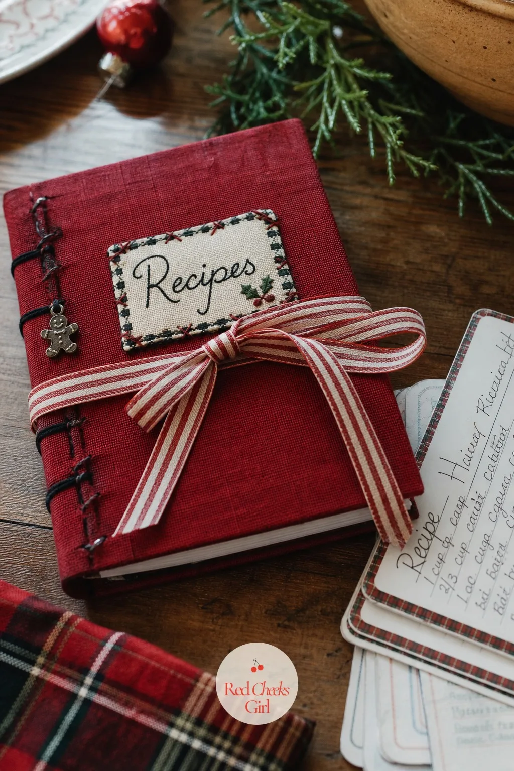 Hand-Bound Holiday Recipe Journal — The recipe cards that actually matter tend to live on scraps of paper that get lost between one December and the next.