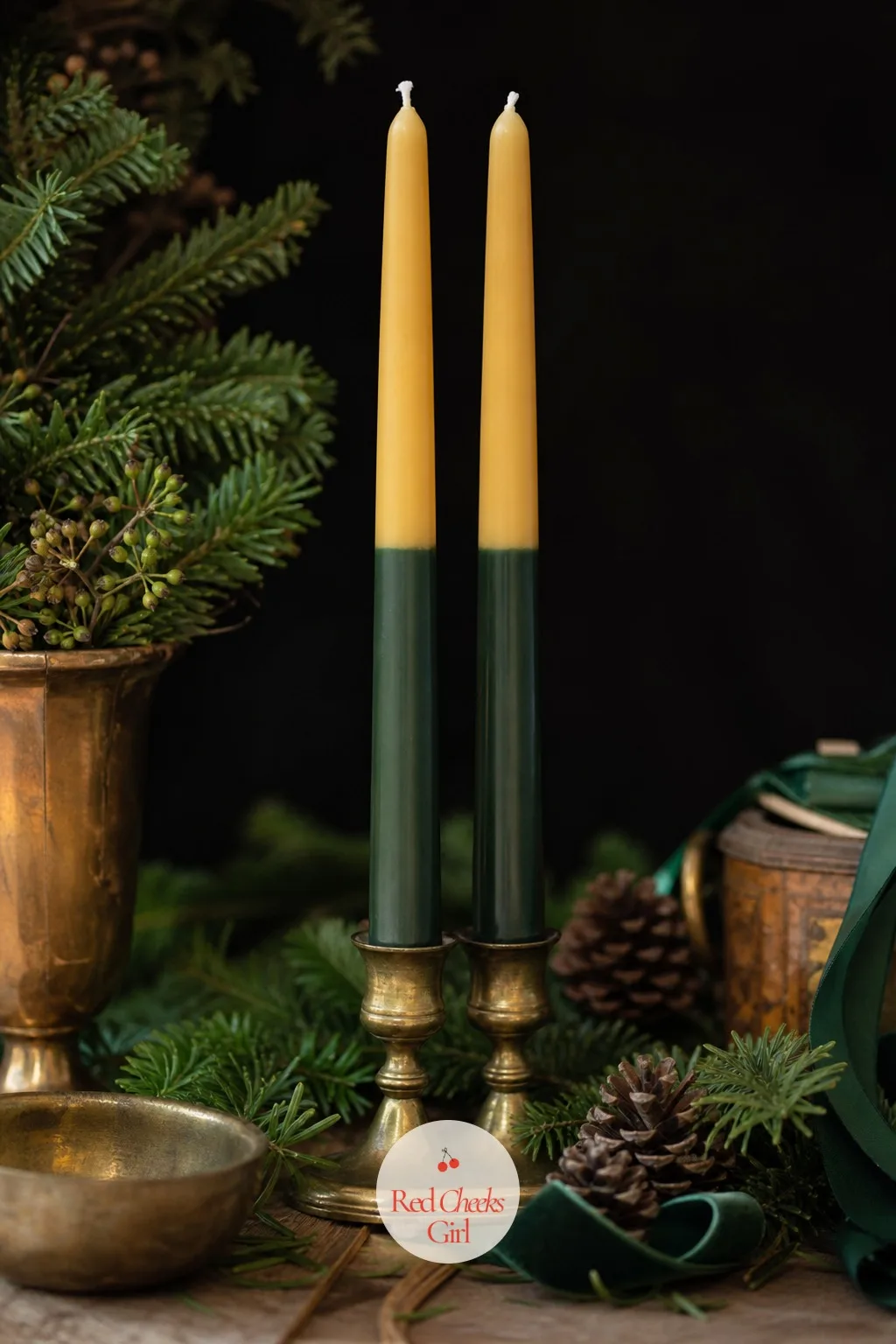 Hand-Dipped Two-Tone Taper Candles — Shop tapers come in one colour straight through, which looks fine until you line a few up and realise how flat that is.