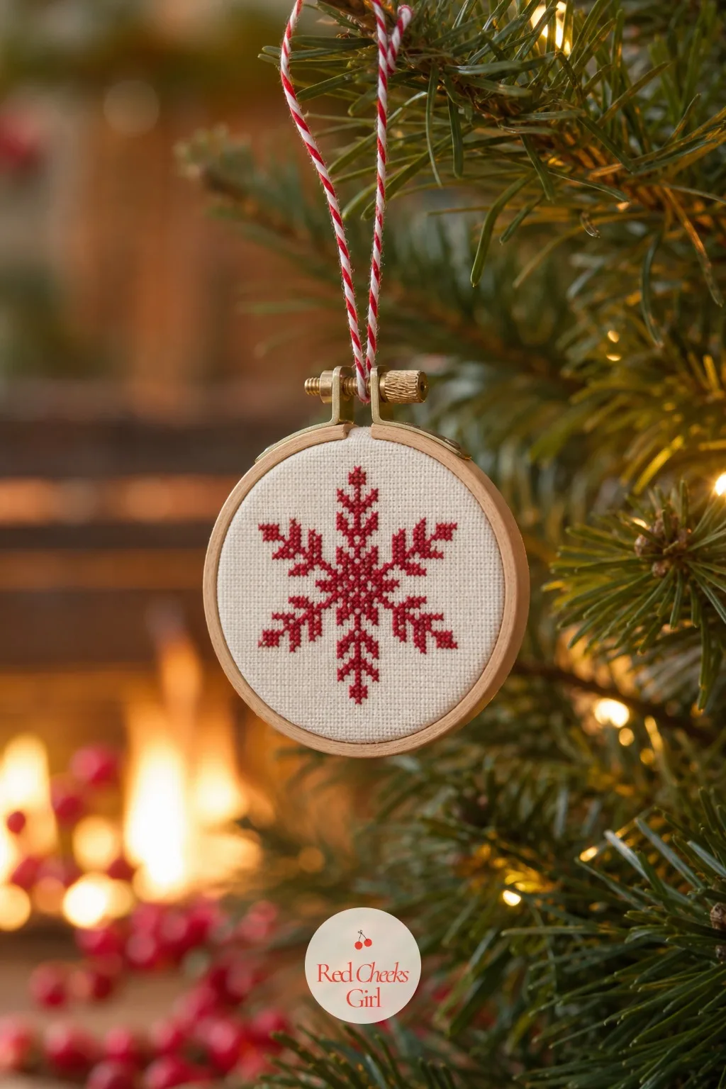 Mini Embroidery Hoop Ornament — This is the one for the evening you actually want to sit with something for an hour, needle in, thread pulled slow. Christmas