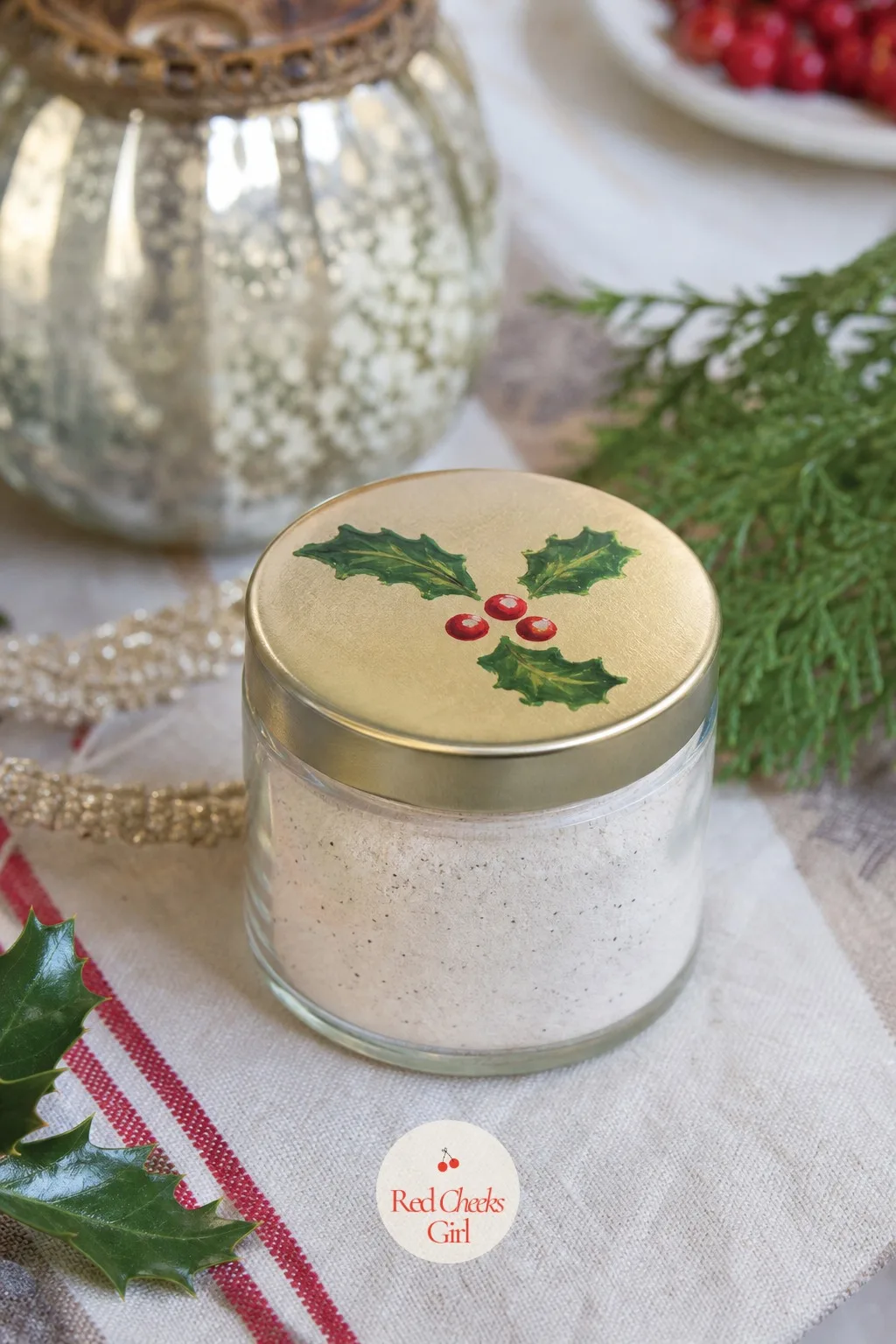 Painted-Lid Vanilla Sugar Jars — Infused sugar sounds fussier than it is, really it is just sugar and a split vanilla pod left to sit for a week. Christmas