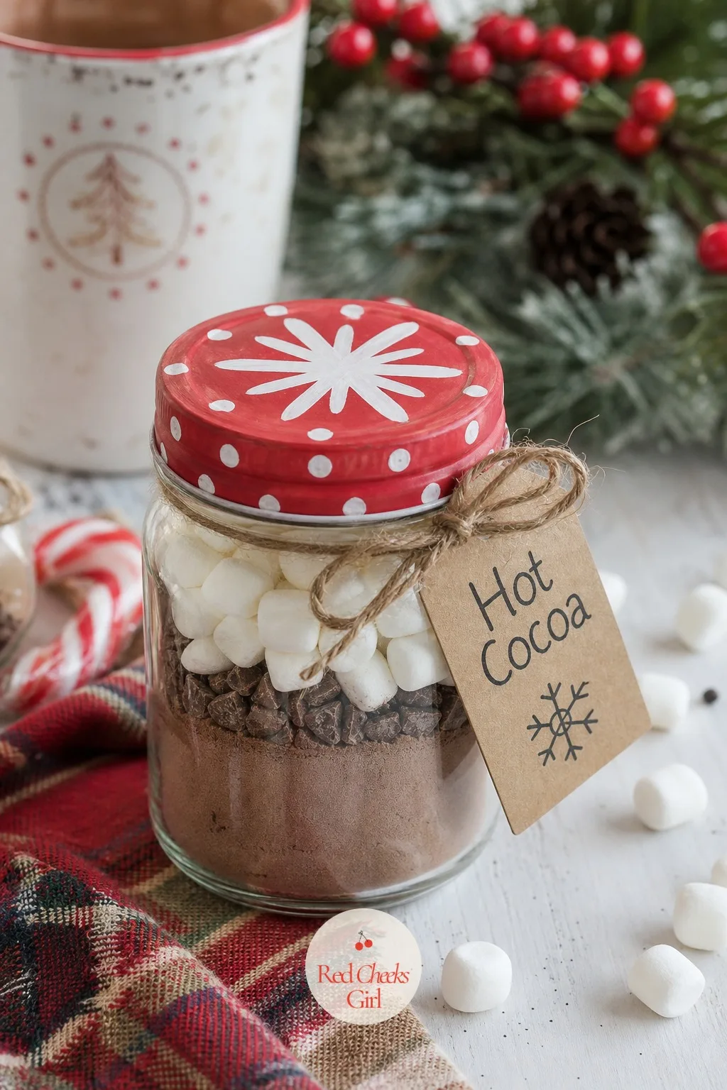 Hot Cocoa Jars With Painted Lids — A gift that needs assembling at the table is a gift that spills. Christmas crafts for kids at school