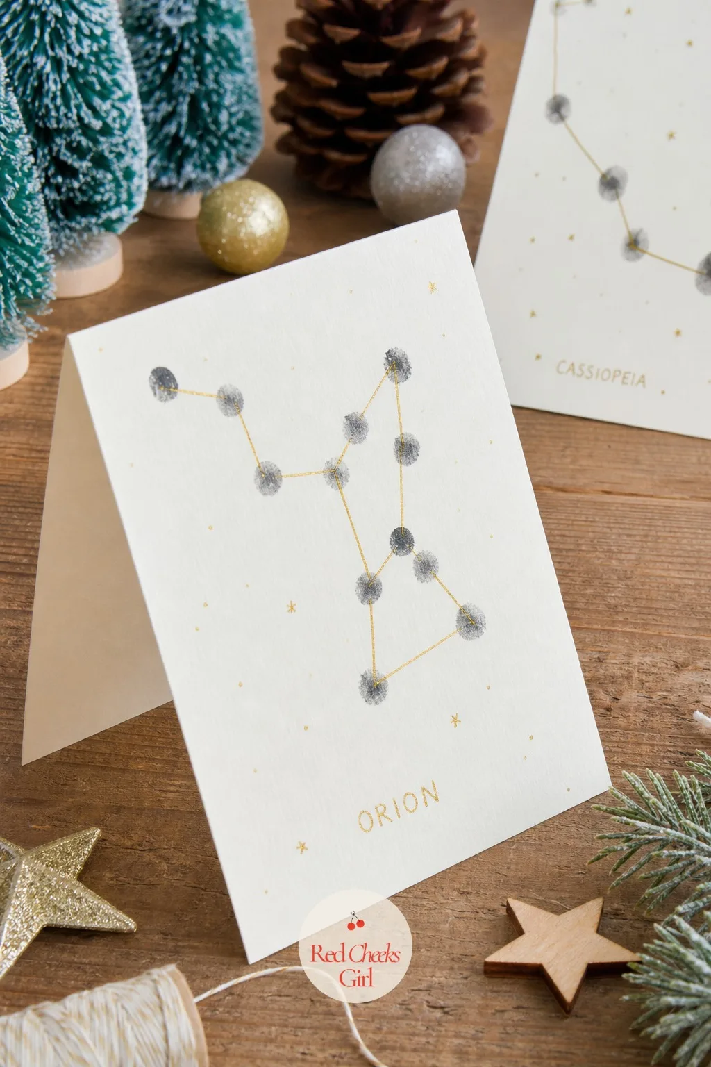 Thumbprint Constellation Cards — A card that just says a name inside feels thin for a grandparent. Christmas crafts for kids at school