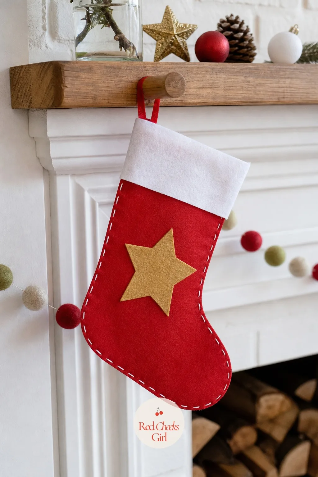 No-Sew Felt Stocking — A pre-cut felt stocking blank and a handful of stick-on felt shapes let a child design their own stocking front without a needle