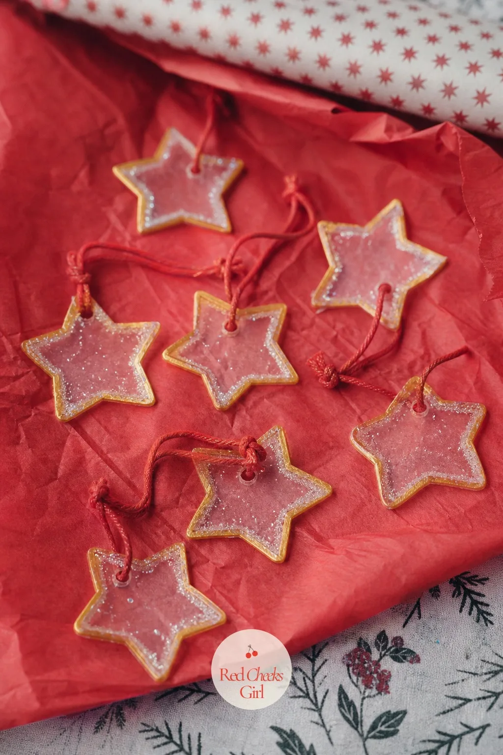 Shrink Plastic Star Gift Tags — Colour a star drawn on shrink film, cut it out, and a few minutes in a low oven shrinks it to a third of its size and triples