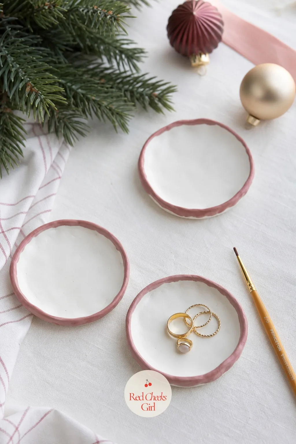 Air-Dry Clay Trinket Dish Table — Pottery feels like it needs a wheel and a kiln nobody owns. Christmas crafts for teens