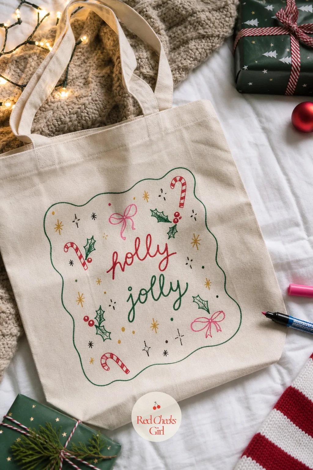 Hand-Painted Canvas Tote — A store-bought tote always looks like it came from a gift shop till. Christmas crafts for teens