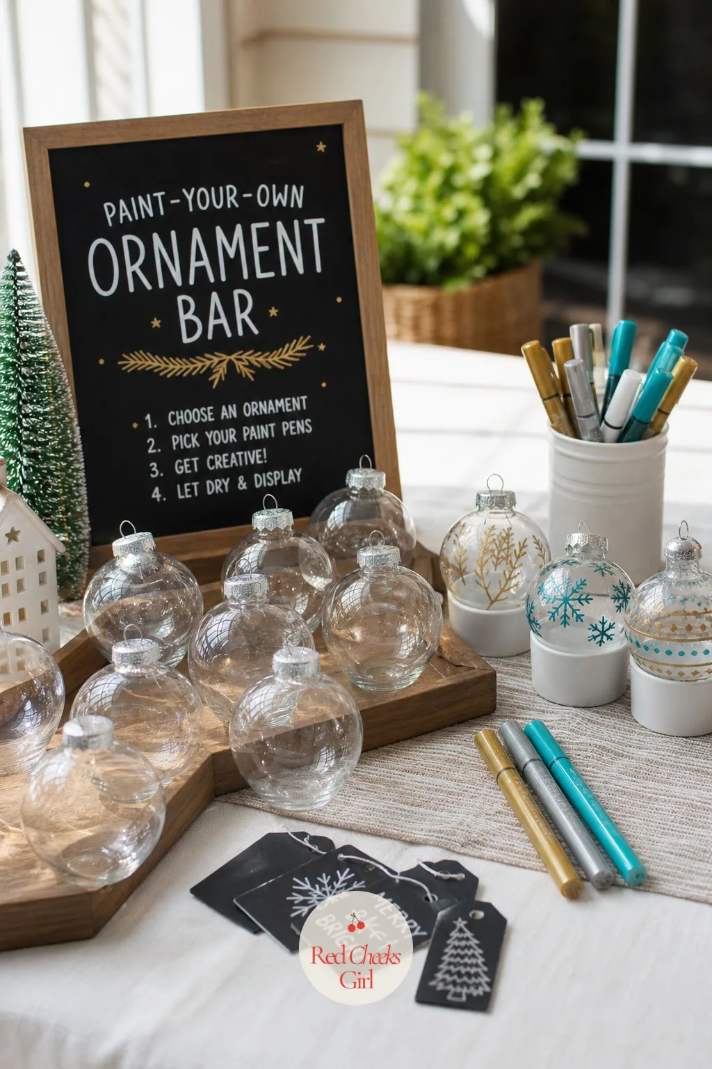 Paint-Your-Own Ornament Bar — Everyone always ends up just watching one person decorate. Christmas crafts for teens