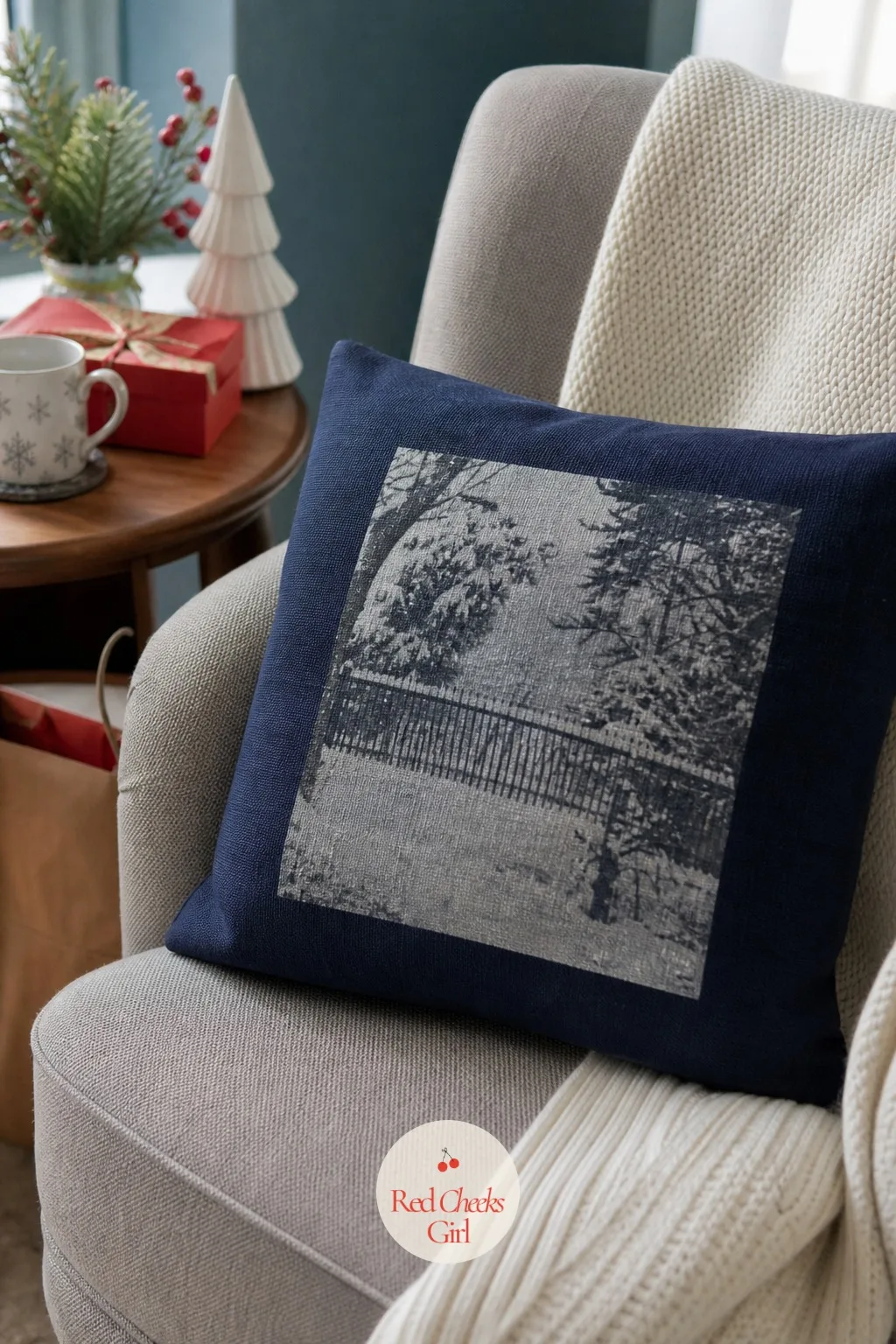 Photo-Transfer Throw Pillow — A printed photo pillow from an app always looks slightly off in person. Christmas crafts for teens