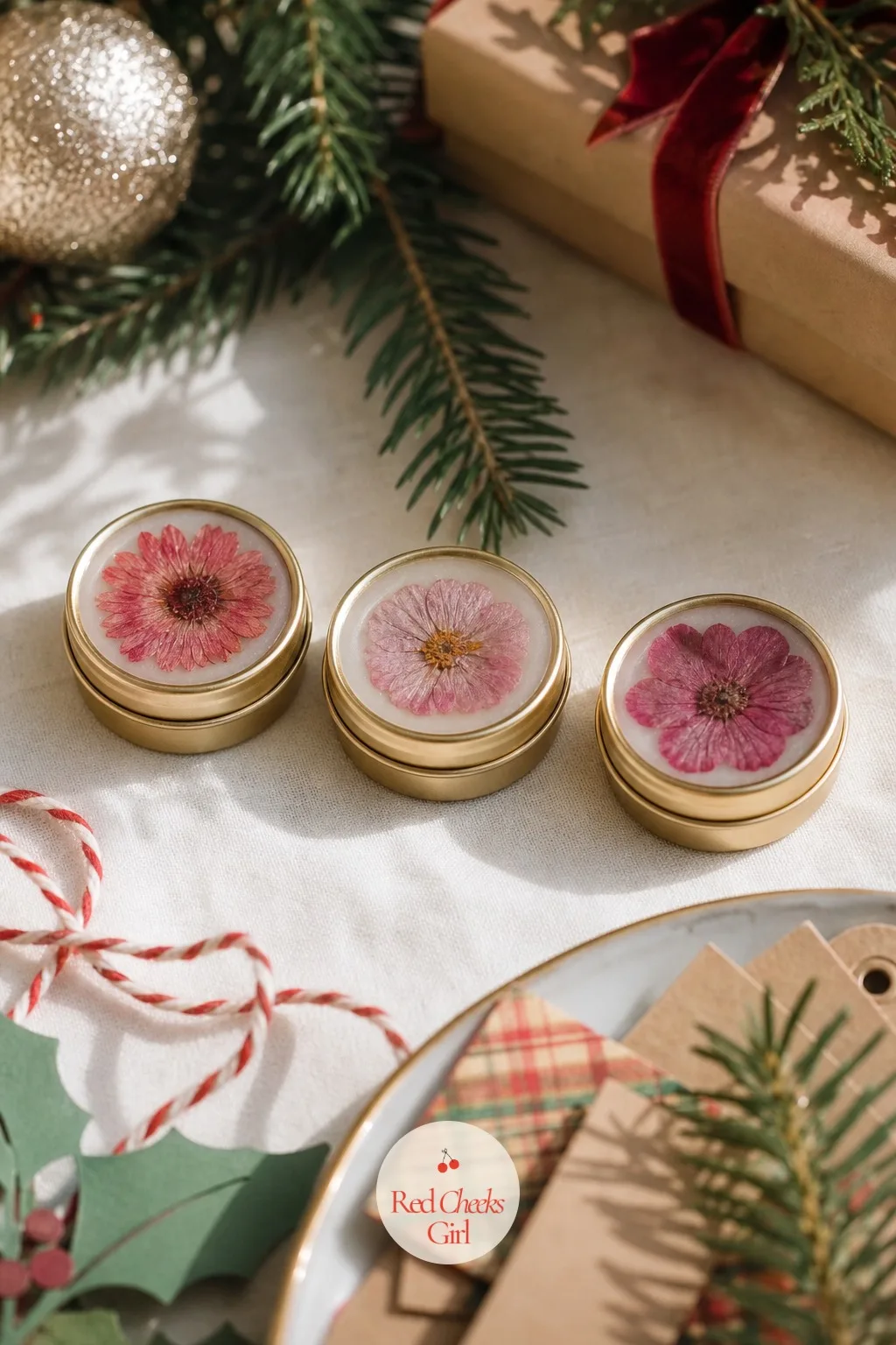 Pressed Flower Lip Balm Tins — Homemade lip balm usually tastes faintly of candle wax. Christmas crafts for teens