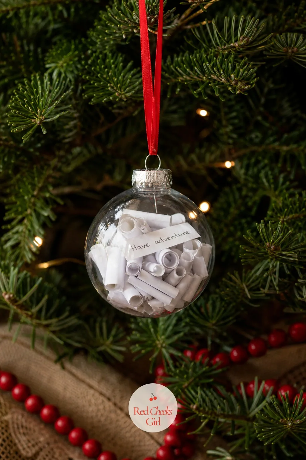 Rolled Note Capsule Ornament — A jar of notes is sweet until it sits unopened on a shelf all year. Christmas crafts for teens