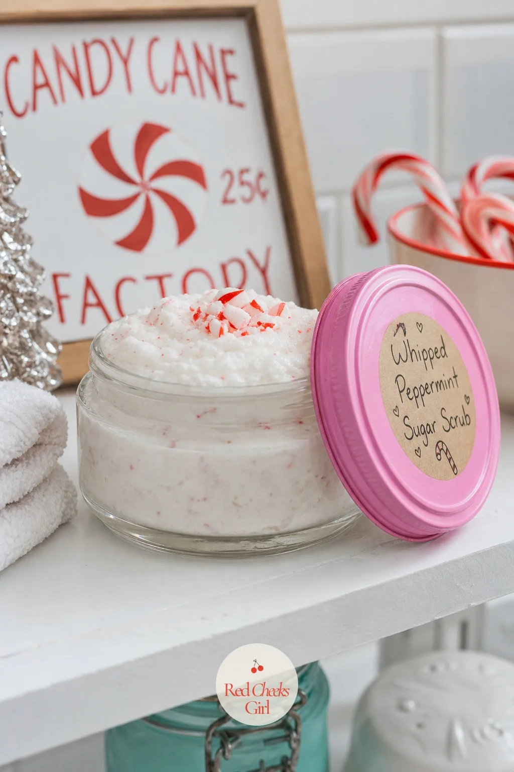 Whipped Peppermint Sugar Scrub — A body scrub recipe sounds like a spa she will never visit. Christmas crafts for teens
