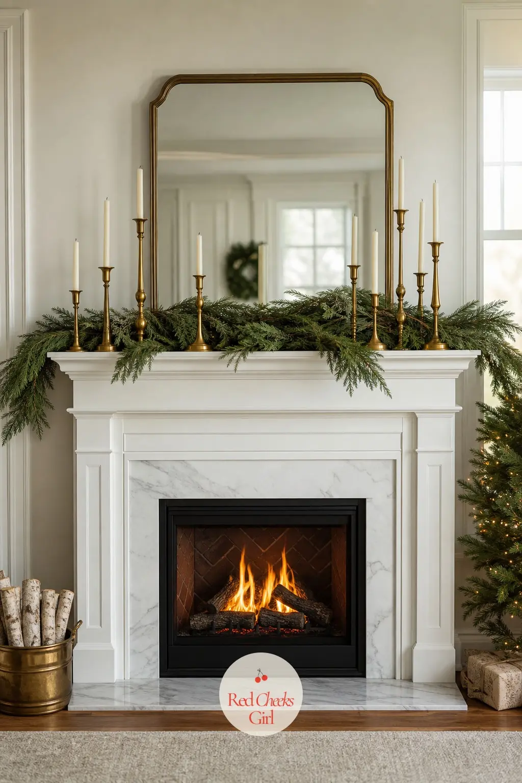 A Mantel Styled in Three Heights with Brass Candlesticks — Group brass candlesticks in odd numbers across the mantel length, varying the heights so the eye