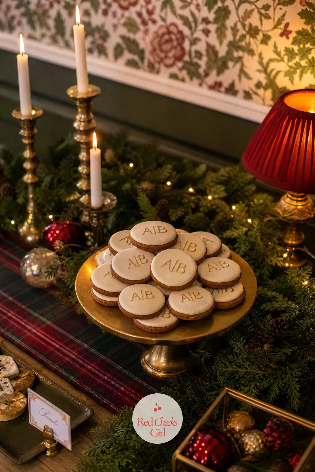 Gingerbread Cookies Stamped with the Couple's Initials — A plain gingerbread man says Christmas. Christmas engagement party
