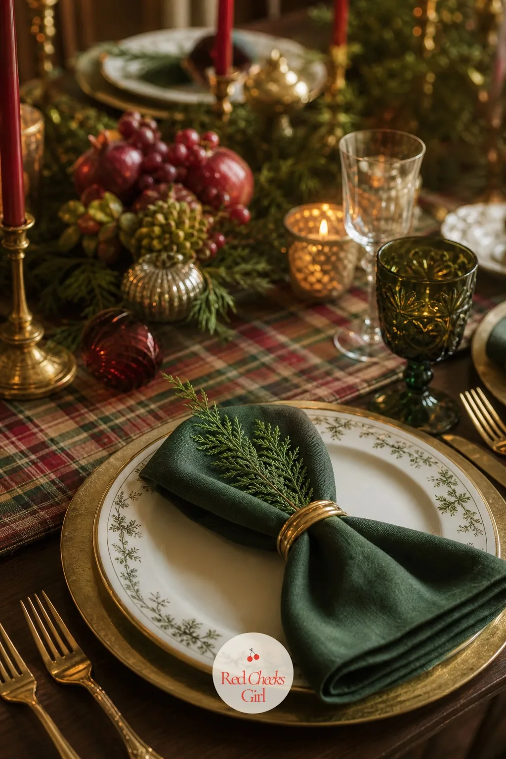 A Sprig of Cedar Tucked into Each Napkin — The smallest detail at each place setting is the one guests actually pick up, so it is worth the extra minute.