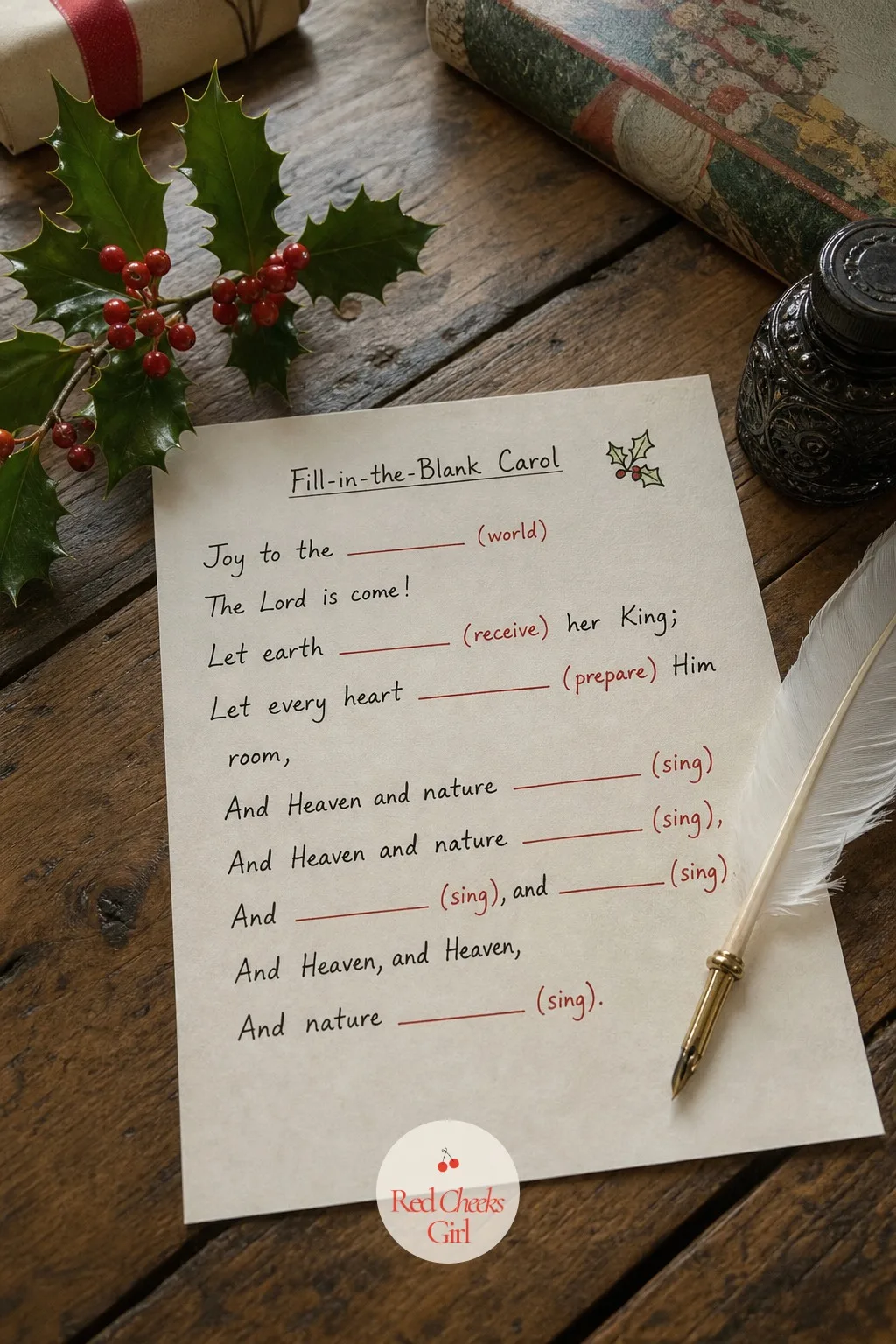 Carol Fill-in-the-Blank Using Public-Domain Carols — Print the lyrics of a carol already old enough to belong to everyone, Jingle Bells, Deck the Halls, O Come