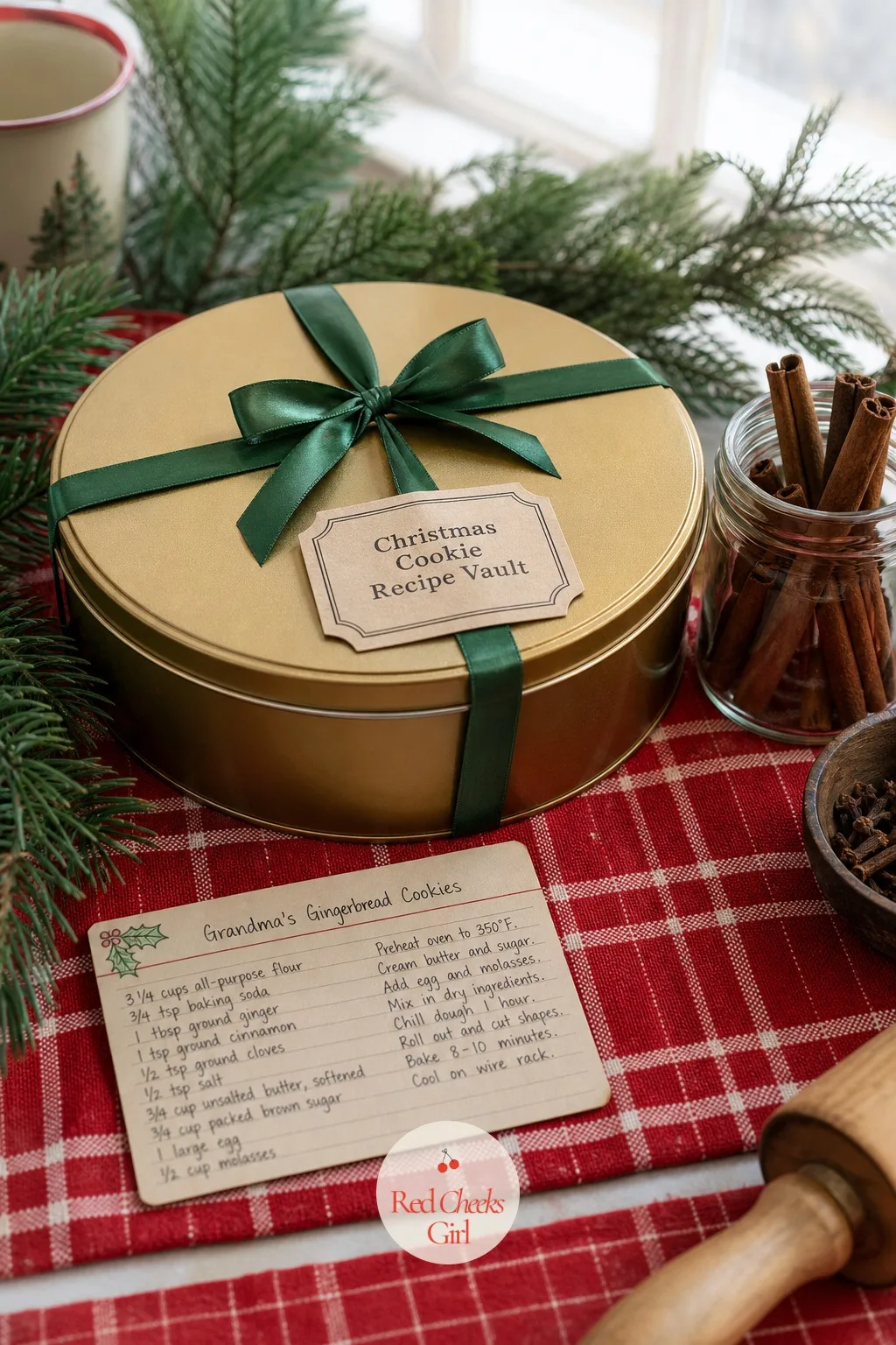 Christmas Cookie Recipe Vault — Somewhere in the kitchen sits a tin that will not open without the family's actual cookie recipe, correctly remembered, as the