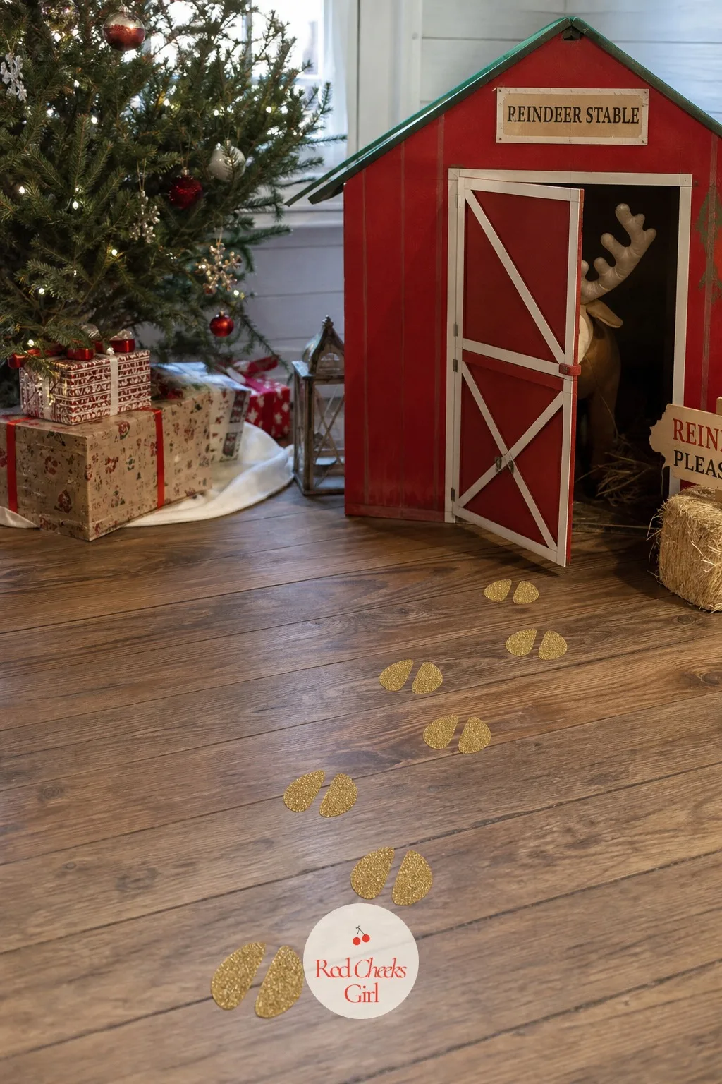 Reindeer Stable Stakeout — One reindeer has wandered off before the big night and the family must track hoofprints, feed clues and a stable logbook to bring it