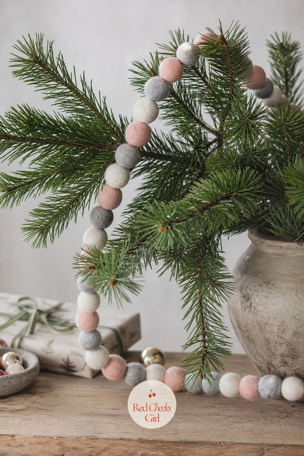 Felt Ball Garland — Tinsel garland always looks a little tired by the second week. Christmas felt crafts