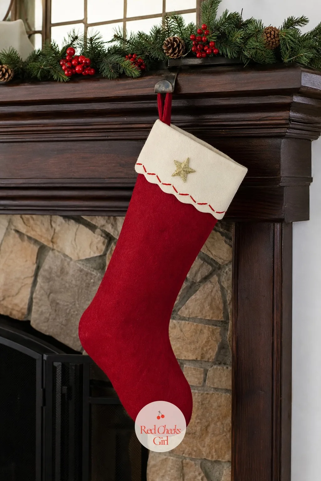 Oversized No-Sew Felt Stocking — The stockings from the shop never hold more than a satsuma and a chocolate coin. Christmas felt crafts
