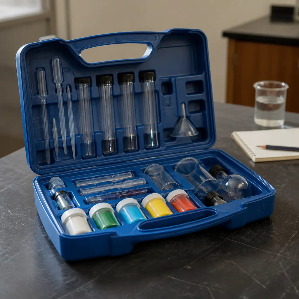Beginner Chemistry Set — She asks what happens if you mix the shampoo with the toothpaste, which is either alarming or a very clear sign of what to buy her