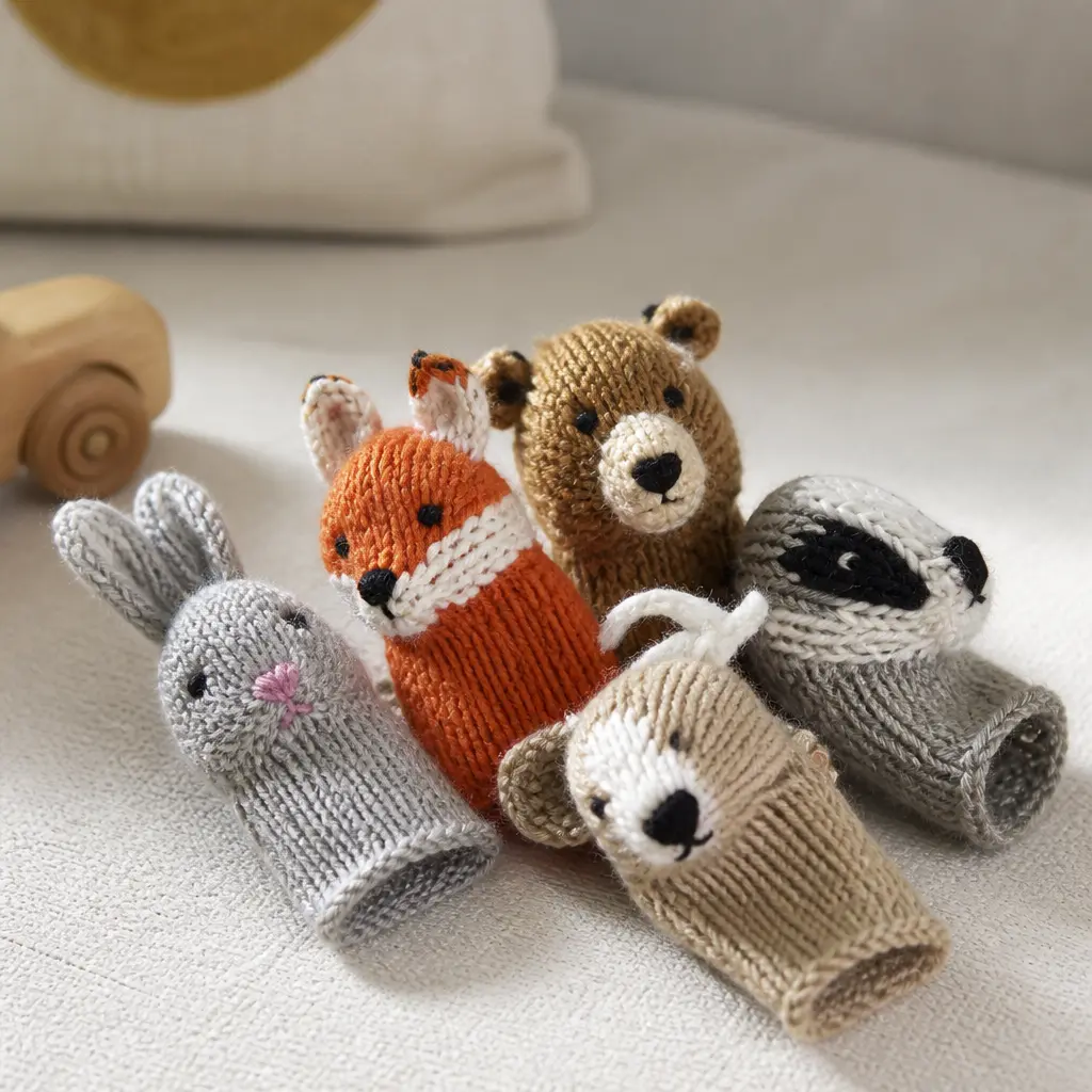 Finger Puppet Set — Small enough to fit in a stocking toe and sturdy enough to survive years of play, a set of soft finger puppets turns an idle car ride into